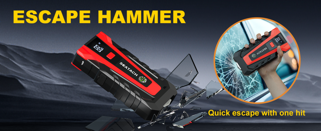 Scatach 011 Emergency Hammer Feature – Functions as an escape tool for breaking car windows.