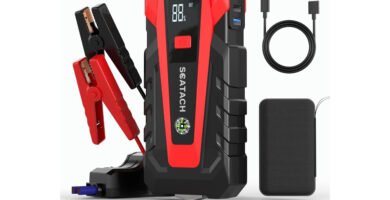 AstroAI S8 Jump Starter – Compact 1500A jump starter with smart clamps and USB charging cable